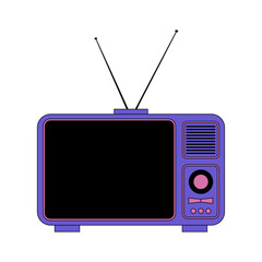 Obraz premium Retro television icon image vector illustration design. blue and purple color