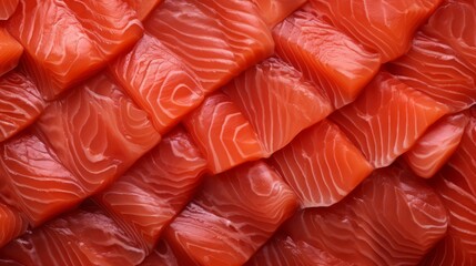 Close up chopped salmon fillet food photography texture. fillet of salmon fish . Horizontal format for advertising, banner, poster, site, menu, bar, restaurant.