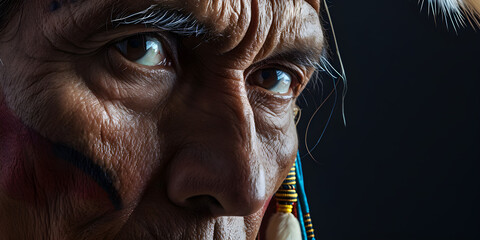 studio portrait of indigenous native American Indian man