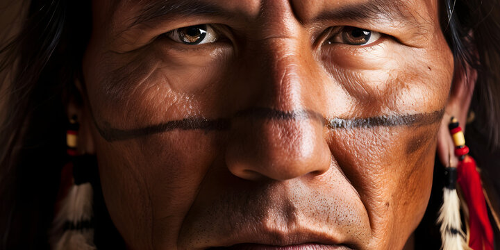 studio portrait of indigenous native American Indian man