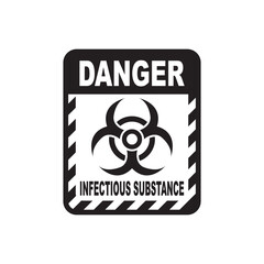 Chemical hazard icon, dangerous for the environment substance warning symbol vector illustration design