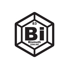 Bismuth chemistry icon,chemical element in the periodic table