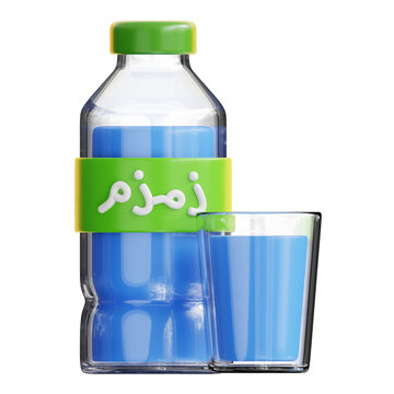 zam zam water 3d icon design