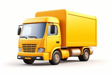 Fototapeta na wymiar Illustration of realistic delivery truck on white background