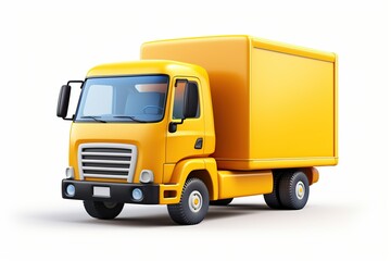 Fototapeta na wymiar Illustration of realistic delivery truck on white background