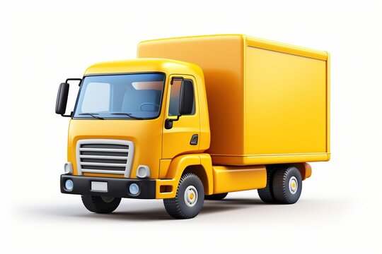 Illustration of realistic delivery truck on white background