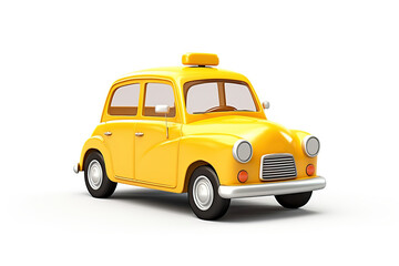 Obraz premium Illustration of cartoon taxi car on white background
