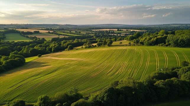Aerial Time Lapse Footage British Countryside of Luton, Bedfordshire, England UK. August 15th, 2023    