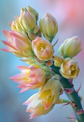 Close up of cactus blossom in the garden, stock photo.
