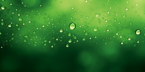 Abstract green background with water drops 