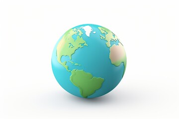 Fototapeta premium Illustration of cartoon planet earth isolated on white background