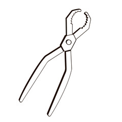 cork pliers outline color vector illustration	
