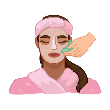 woman facial mask spa treatment clip art preview