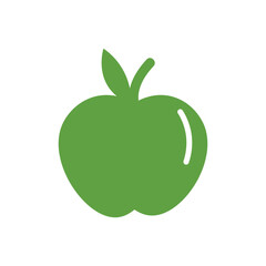 Green apple on white background