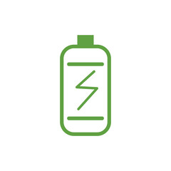 Rechargeable eco battery on white background