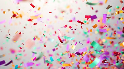 Vibrant Assortment of Colorful Confetti on a White Background