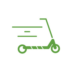 Electric kick scooter on white background