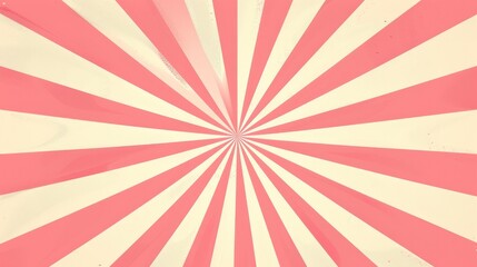 Retro style banner of sun with rays in sweet candy pink soft color. Sunburst in a spiral, swirl stripes. Vintage 60s 70s 80s style abstract summer background vector ilustration. 