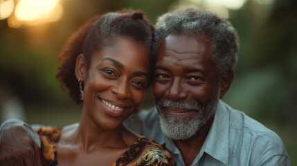 Middle Age African American Couple created with Generative AI Technology, ai, generative