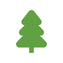 Green fir tree on white background