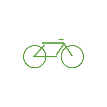 Green eco bicycle on white background