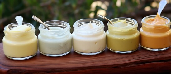 Homemade natural creams made by oneself.