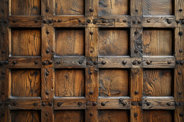 Pigeonholed  nail wooden wainscotting paneling wall, detailed surface material texture
