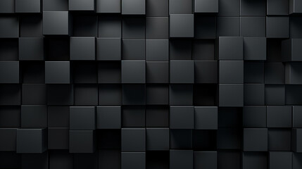 Black cubes. Black abstract geometric background with cubes - obrazy, fototapety, plakaty