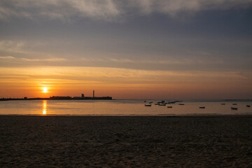 sunset on the beach