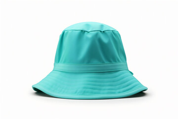 Fototapeta premium bucket hat turquoise fashionable, isolated on white background