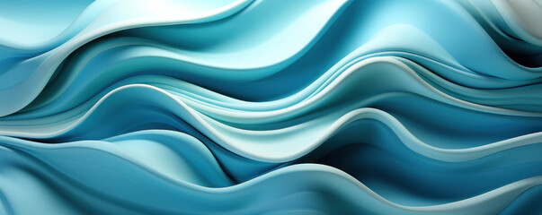 Surreal Teal Waves: An Abstract Digital Landscape background