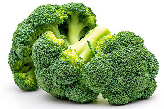 Fresh broccoli cabbage on white background.