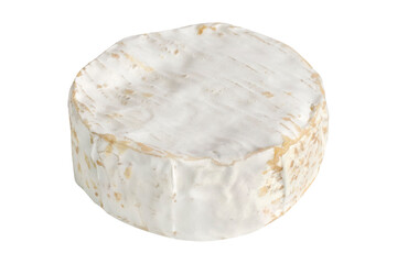 A round of Normandy Camembert isolated  white background.