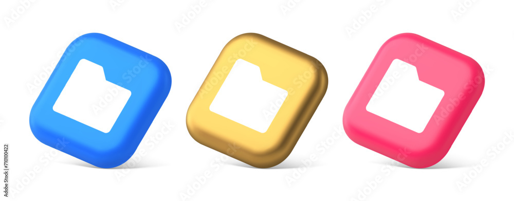 Poster file folder archive directory button cyberspace digital document storage organizing 3d isometric ico