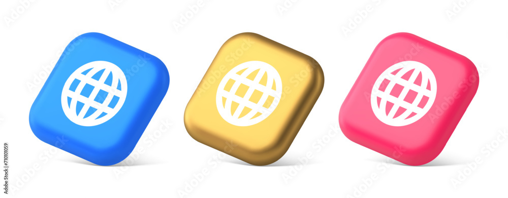 Poster internet connection global browsing information button cyberspace data search 3d isometric icon