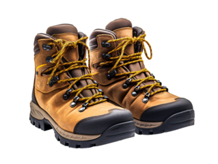 a pair of brown boots