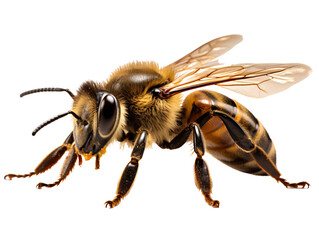a close up of a bee - obrazy, fototapety, plakaty