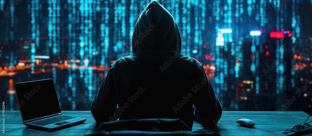 Poster computer hacking on the internet
