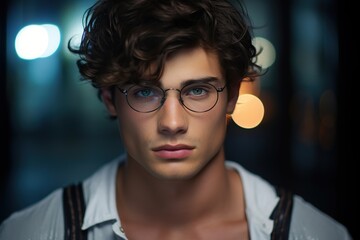 Portrait of young man in eyeglasses