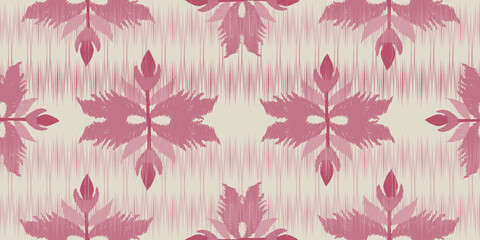 Motif ethnic handmade beautiful Ikat art. Ethnic abstract floral pink background art. folk embroidery, Peruvian, Indian, Asia, Moroccan, Turkey, and Uzbek style. Aztec geometric art ornament print.