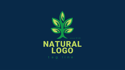 Natural tree logo design. Leaves of trees and plants. Leaves icon. green leaf. Elements design for natural, eco, bio, vegan labels.