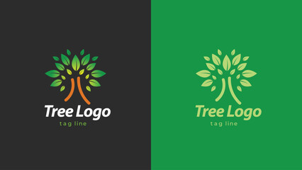 Natural Tree logo design. organics icon design. Bio, Ecology, Organic Logos and Badges, Label. Vegan food diet icon, bio and healthy food with solid background  - obrazy, fototapety, plakaty