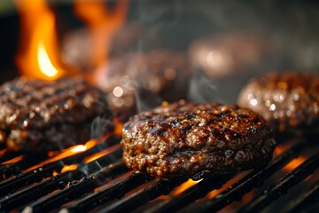 grilled burgers in bbq amrecian style