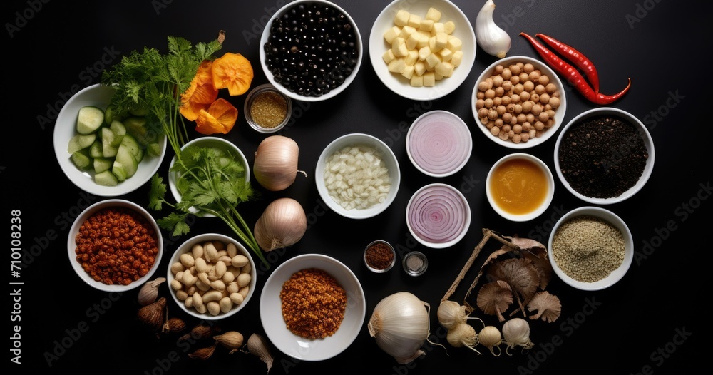 Poster a variety of different types of vegetables and beans. generative ai.