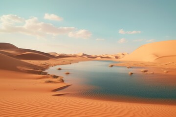 Fototapeta na wymiar Lakes in the Empty Quarter desert in Saudi Arabia