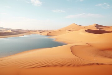 Fototapeta na wymiar Lakes in the Empty Quarter desert in Saudi Arabia