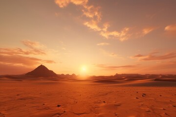 Fototapeta na wymiar Sandy desert in Egypt at the sunset