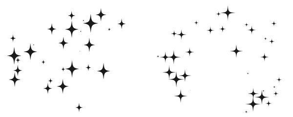 Shooting Star Black. Shooting star with an elegant star trail on a white background. Festive star sprinkles, powder. Vector png.	