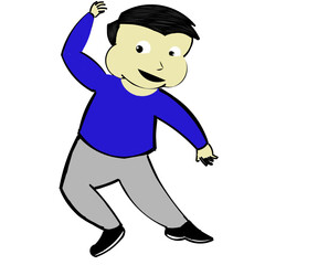 boy running on a white background