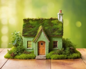 Fototapeta na wymiar Eco-Friendly Green House Concept